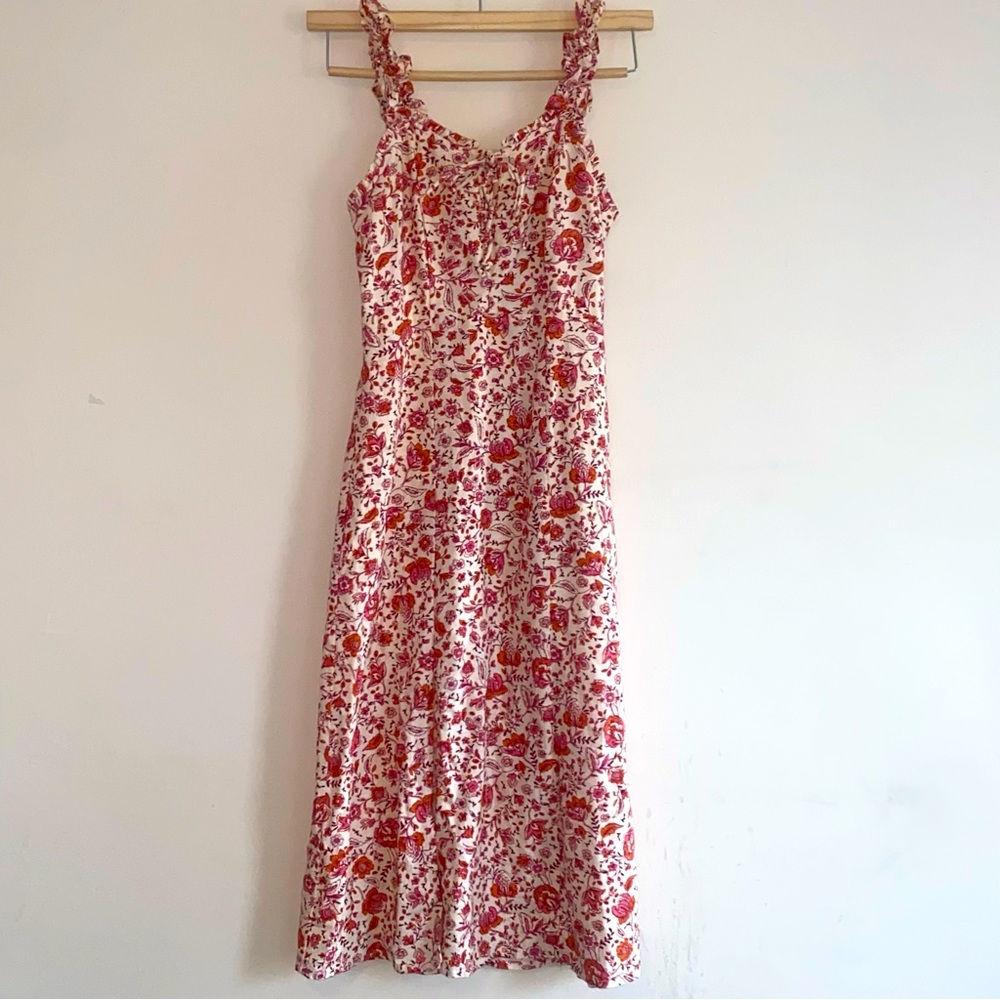 Japna Corset style floral A-line Midi dress Small
